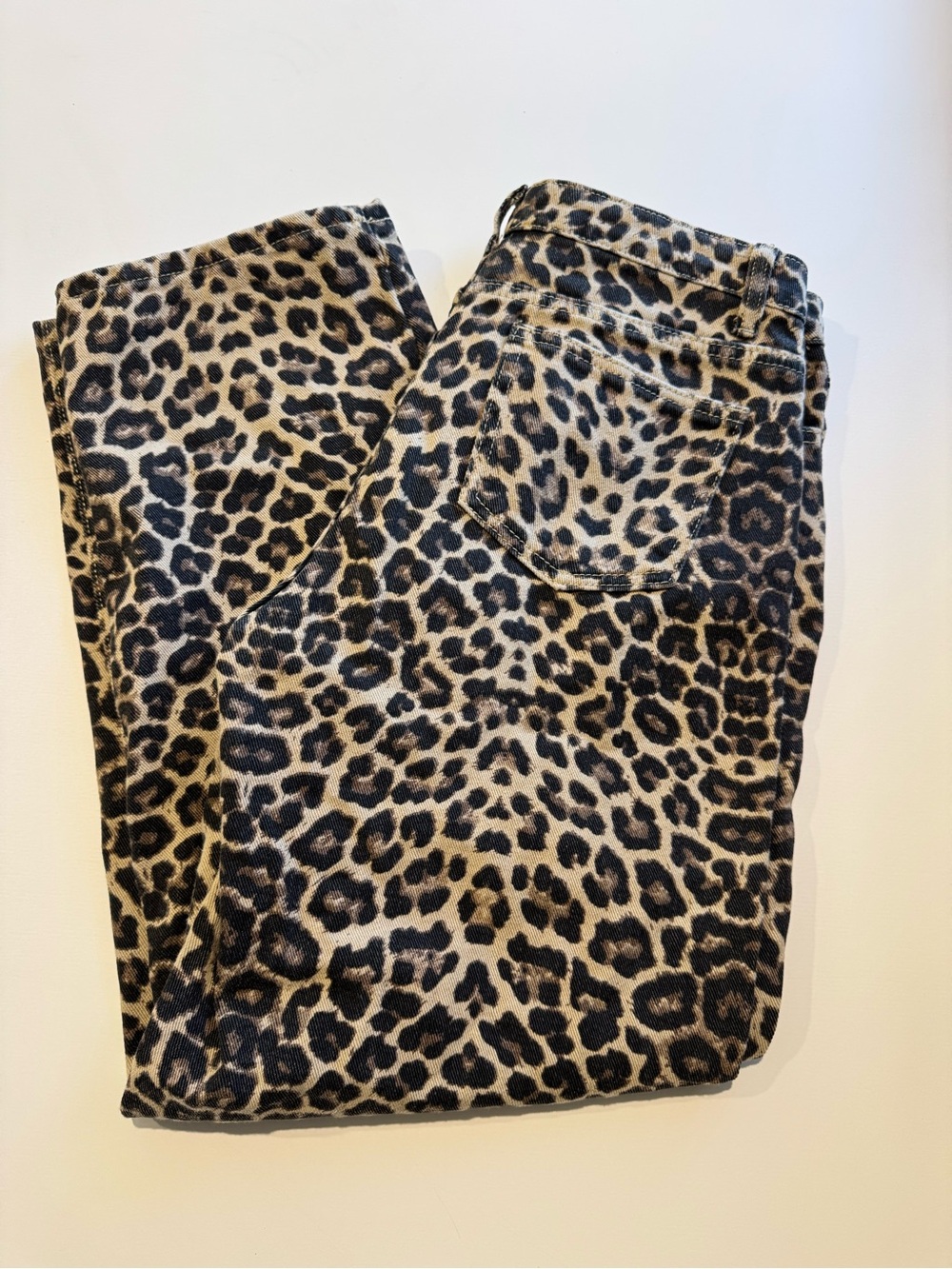 Orange Kiss Essentials Leopard Print Jeans - Tan & Black NWOT